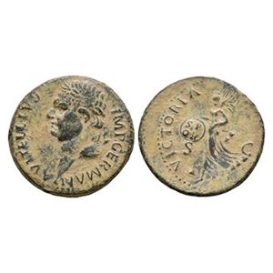 Ancient Roman Imperial Coins - Vitellius -Victory AE  As