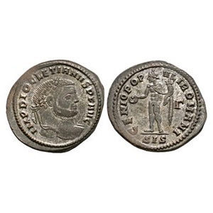 Ancient Roman Imperial Coins - Diocletian - Genius Silvered Follis