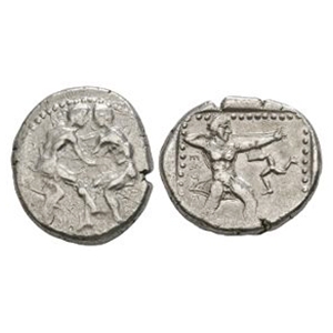Ancient Greek Coins - Pamphylia - Aspendos - Wrestlers AR Stater