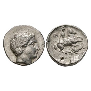 Ancient Greek Coins - Patraos of Paeonia - Apollo AR Tetradrachm