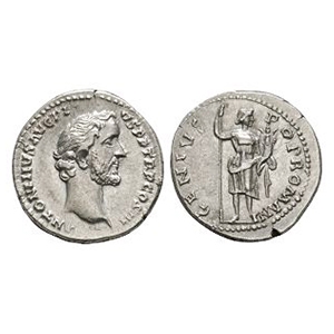 Ancient Roman Imperial Coins - Antoninus Pius - Genius AR Denarius