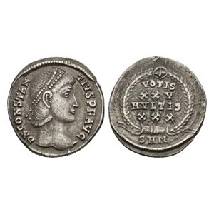 Ancient Roman Imperial Coins - Constantius II - Wreath AR Siliqua