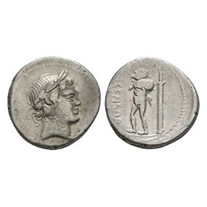 Ancient Roman Republican Coins - L Marcius Censorinus - Marsyas AR Denarius