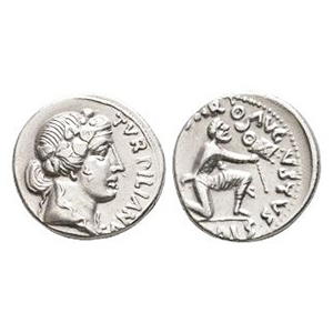 Ancient Roman Imperial Coins - Augustus - P. Petronius Turpilianus AR Denarius