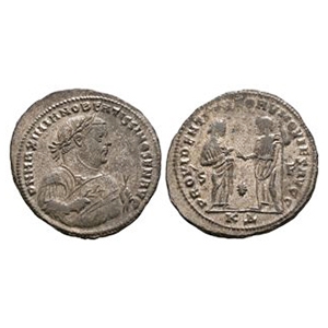 Ancient Roman Imperial Coins - Maximian - Providentia and Quies Silvered Follis