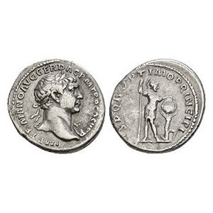 Ancient Roman Imperial Coins - Trajan - Mars AR Denarius
