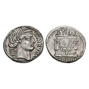 Ancient Roman Republican Coins - L Scribonius Libo - Puteal Scribonianum AR Denarius