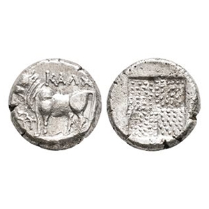 Ancient Greek Coins - Bithynia - Calcedon - Bull AR Drachm