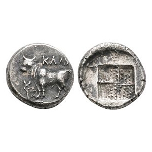 Ancient Greek Coins - Bithynia - Calcedon - Bull AR Drachm
