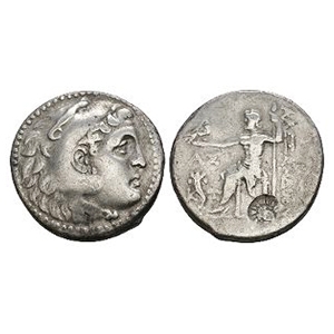 Ancient Greek Coins - Macedonia - Alexander III (the Great) - Countermarked AR Tetradrachm