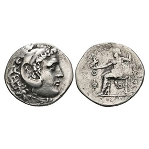 Ancient Greek Coins - Macedonia - Alexander III (the Great) - Countermarked Zeus AR Tetradrachm