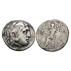 Ancient Greek Coins - Macedonia - Alexander III (the Great) - Countermarked Zeus AR Tetradrachm