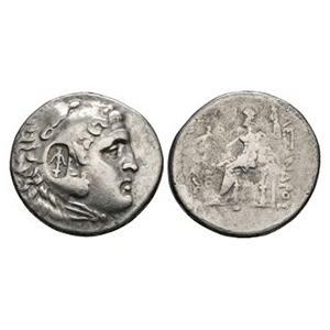 Ancient Greek Coins - Macedonia - Alexander III (the Great) - Countermarked Zeus AR Tetradrachm