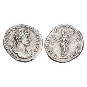 Ancient Roman Imperial Coins - Hadrian - Felicitas AR Denarius