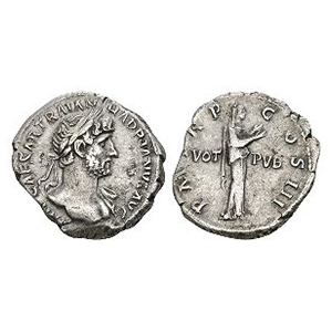 Ancient Roman Imperial Coins - Hadrian - Pietas AR Denarius