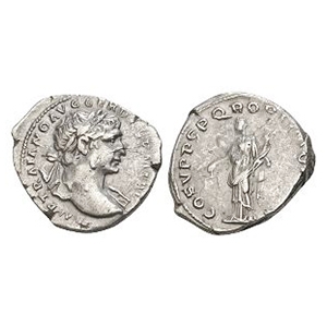 Ancient Roman Imperial Coins - Trajan - Aequitas AR Denarius