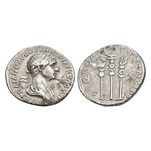 Ancient Roman Imperial Coins - Trajan - Standards AR Denarius