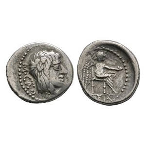 Ancient Roman Republican Coins - M Porcius Cato - Victory AR Quinarius