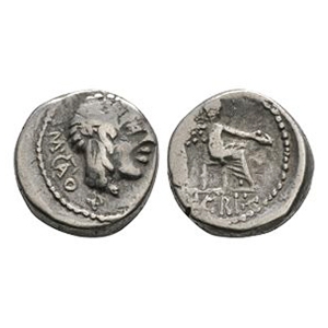 Ancient Roman Republican Coins - M Porcius Cato - Victory AR Quinarius