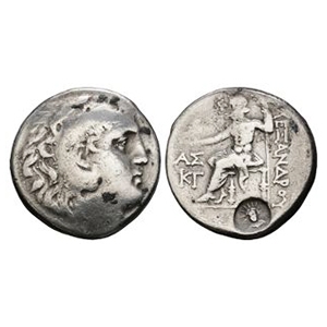 Ancient Greek Coins - Macedonia - Alexander III (The Great) - Countermarked AR Tetradrachm