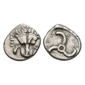 Ancient Greek Coins - Lycia  - Trbbanimi - Triskeles AR Fraction