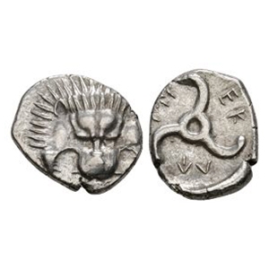 Ancient Greek Coins - Perikle - Dynast - Triskeles AR Fraction