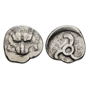 Ancient Greek Coins - Lycia - Trbbanimi - Triskeles AR Fraction