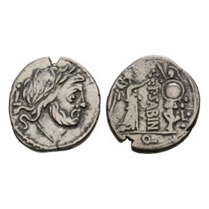 Ancient Roman Republican Coins - P Vettius Sabinus - Victory AR Quinarius