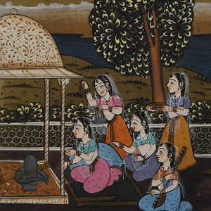 Framed Indian Watercolour Manuscript Leaf