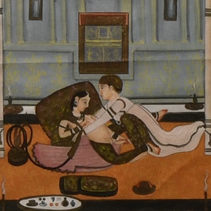 Framed Erotic Watercolour Painting