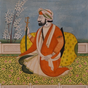 Indian Watercolour Portrait of Raja Ranbir Singh