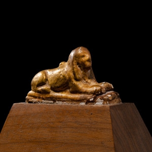 Egyptian Gilt Stucco Sphinx