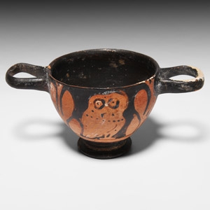 Red Figure Skyphos with Owls