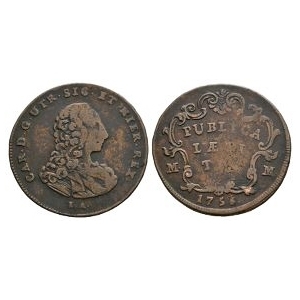 World Coins - Italian States - Naples and Sicily - 1756 - 3 Tornesi