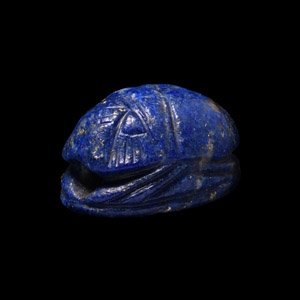 Lapis Lazuli Scarab Seal with Gryphon