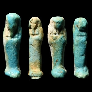 Egyptian Blue Faience Shabti Group