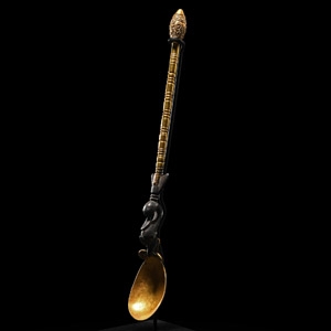 Gold Liturgical Spoon with Silver Dolphin