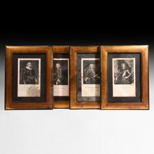 Gilt Framed Set of Historical Prints