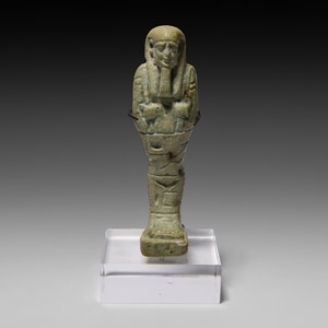 Glazed Shabti of Pa-di-Osiris Born of the Lady of the House of Isis