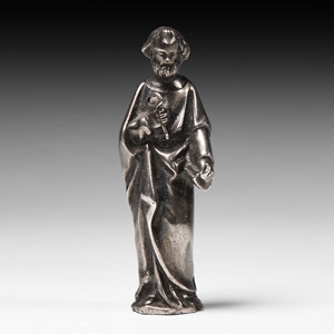 Post Medieval Silver Apostle Peter Statuette
