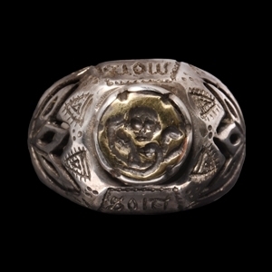 Silver Memento Mori Ring with Skull and Snakes