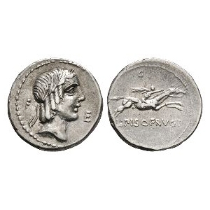 Ancient Roman Republican Coins - L Calpurnius Piso L f L n Frugi - Naked Horseman AR Denarius