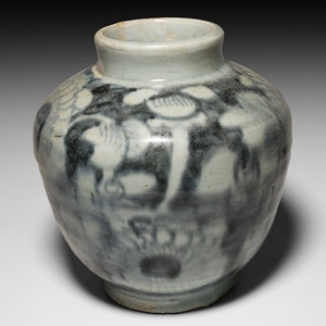 Chinese Blue and White Peony Jar