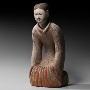 Large Chinese Han Ceramic Kneeling Figure
