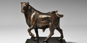 Post Medieval Bronze Striding Bull Figurine