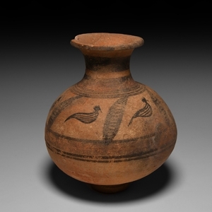 Western Asiatic Painted Terracotta Vase with Birds