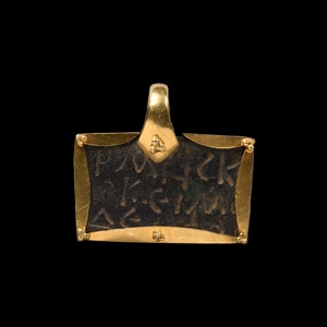 Epigraphical Plaque in Gold Pendant