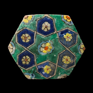 Safavid Ceramic Tile with Flowers