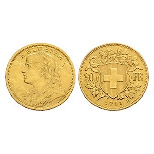 World Coins - Switzerland - 1911 B - Gold 20 Francs