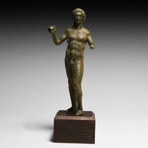 Post Medieval Bronze Statuette of a Nude Male